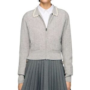 Ameo Beaded Collar Cardigan